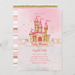 Princess Castle Thème Baby Girl Douche Invitation