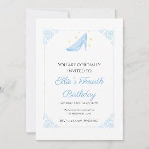 Princess Cinderella Slipper Invitation d'anniversa