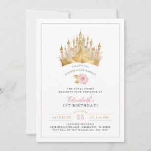 Princess Crown Fairytale Invitation d'anniversaire