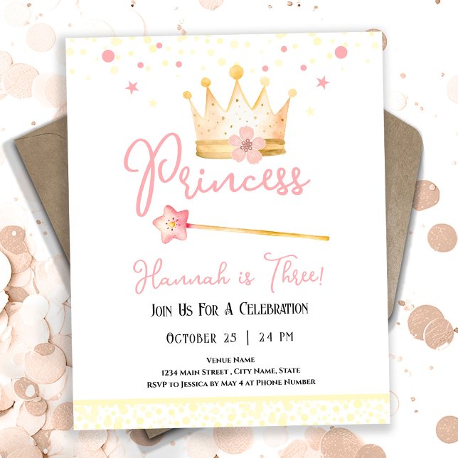 Princess Crown Pink 3e Girl Anniversaire Budget (Créateur téléchargé)