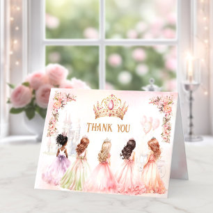 Princess Crown Rose Gold Carte de remerciements