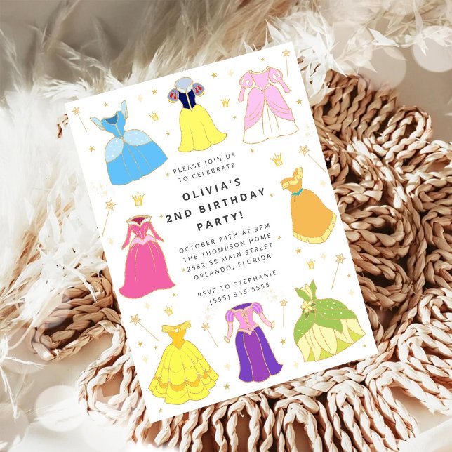 Princess Dress Girl Birthday Collage Invitation (Créateur téléchargé)