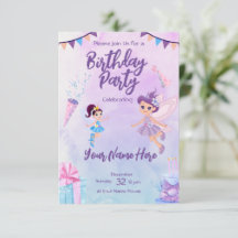 Princess Fairytale Invitations de carte d'annivers