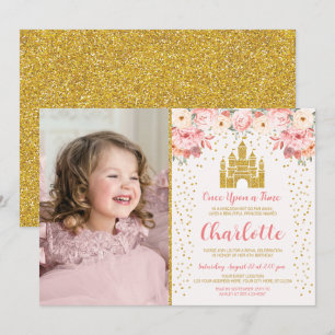 Princess Invitation Anniversaire Château Floral