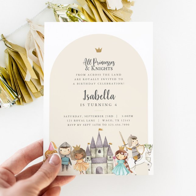 Princess Knight Invitation d'anniversaire (Princess and Knight Birthday)