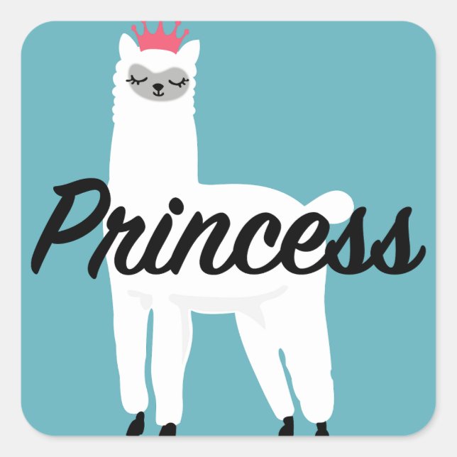 Princess Lama Design - Stickers Carrés (Devant)