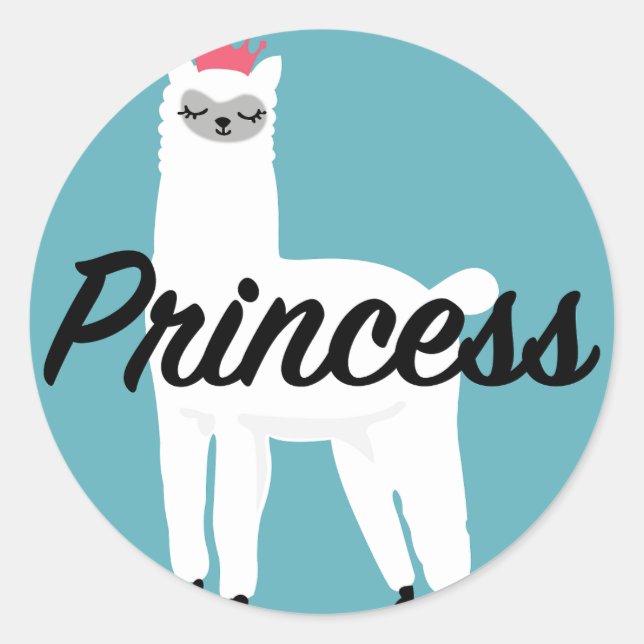 Princess Lama Design - Stickers ronds classiques (Devant)