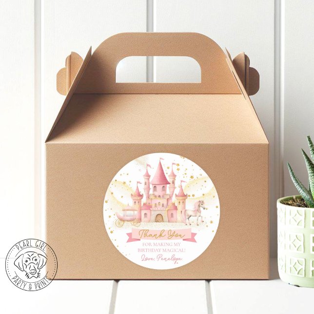 Princess Party Favor Round Sticker (Créateur téléchargé)