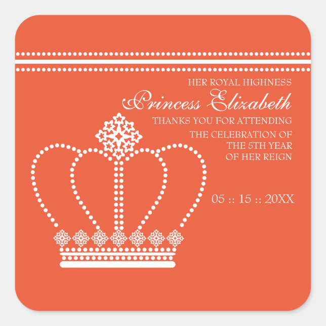 Princess Party Favoriser les autocollants Merci (Devant)