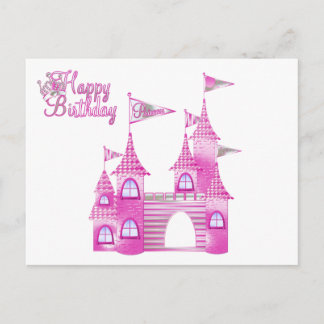 Princess Party-Pink Castle Invitations d'anniversa