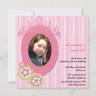 Princess party - sucrée 16 invitations d'anniversa