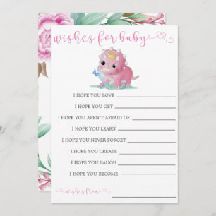 Princess Pink Dinosaur Peony Souhaite Une Carte Bé