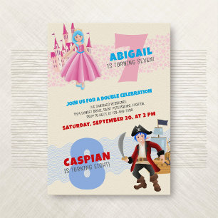 Princess Pirate Joint Invitation Anniversaire