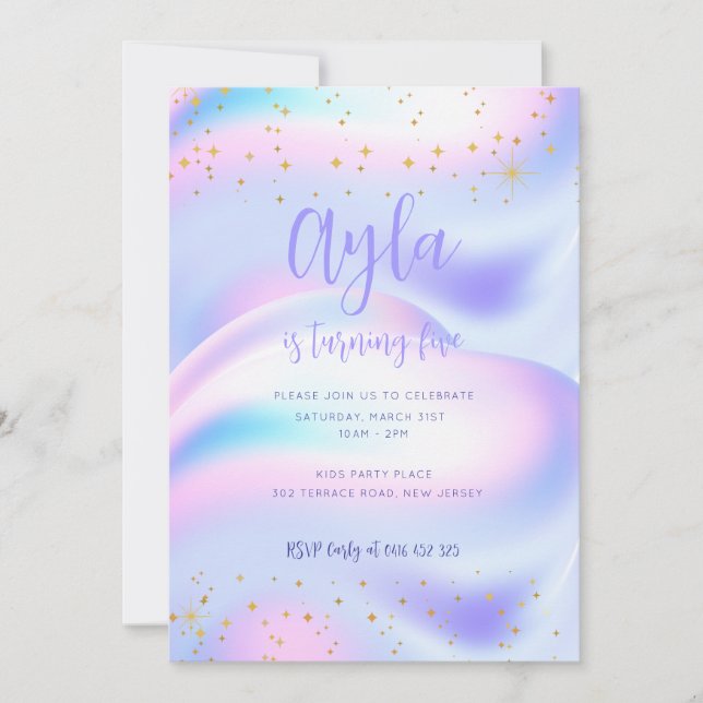 Princess Sparkles 5e Invitation anniversaire (Devant)