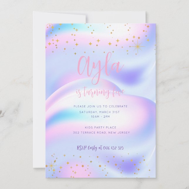 Princess Sparkles 5e Invitation anniversaire (Devant)