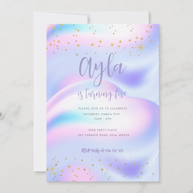 Princess Sparkles 5e Invitation anniversaire (Devant)