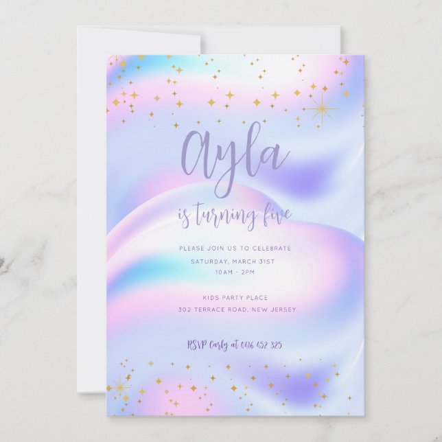 Princess Sparkles 5e Invitation anniversaire (Devant)