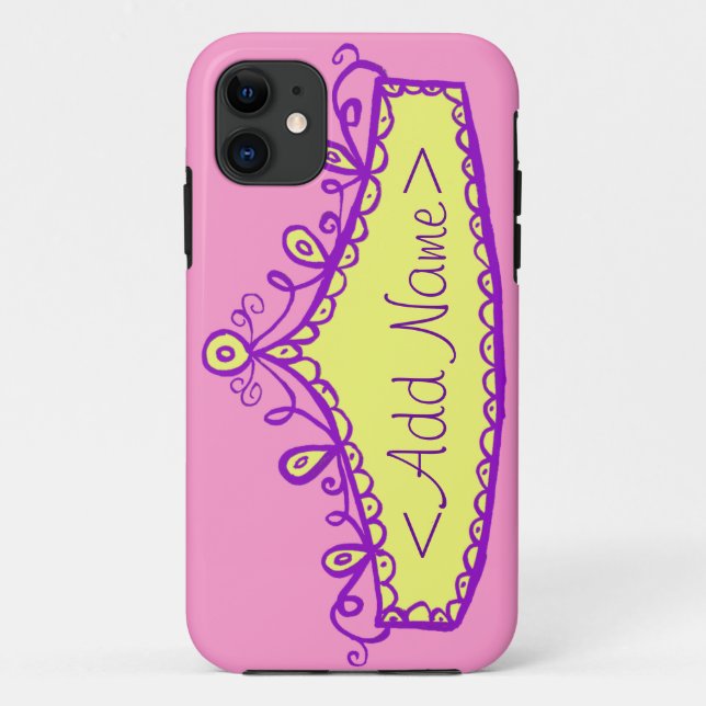 Princess Tiara Couronne Nom personnalisé coque iph (Dos)