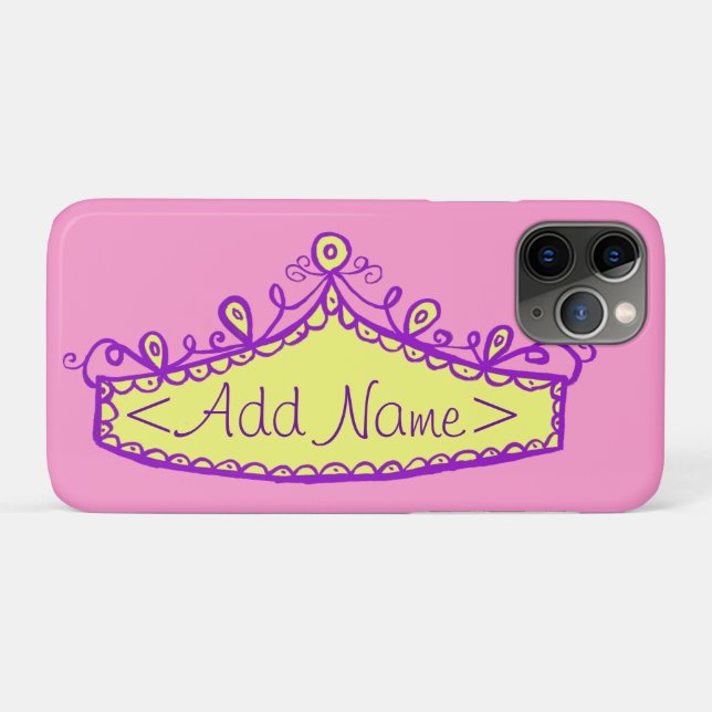 Princess Tiara Couronne Nom personnalisé coque iph (Dos (Horizontal))