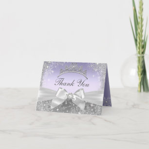 Princess Winter Wonderland Purple Carte de remerci