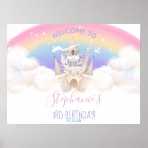 Princesse Affiche de bienvenue avec Pastel Rainbow