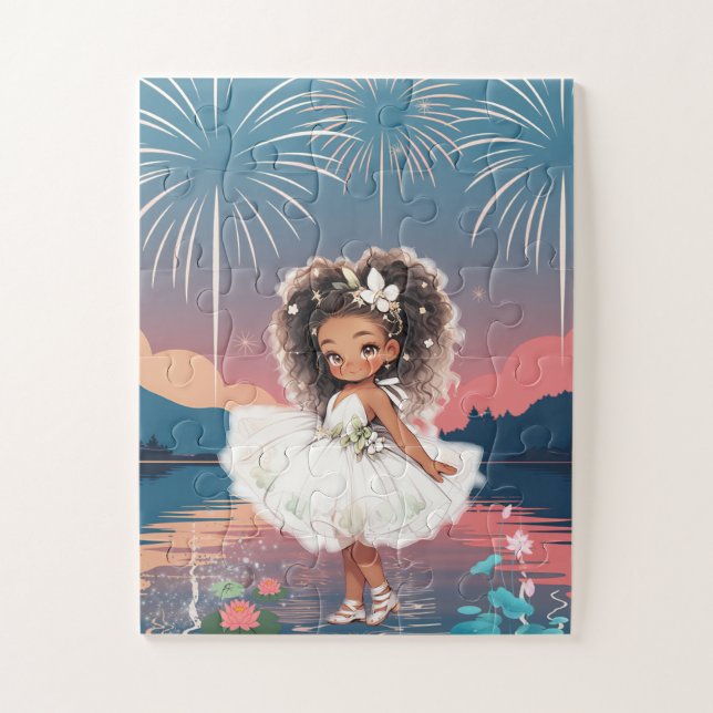 Princesse Afro-Américaine Puzzle de la Fleur de Ly (Vertical)