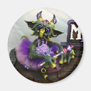 Princesse Alina Dragon Magnet de DM, rond