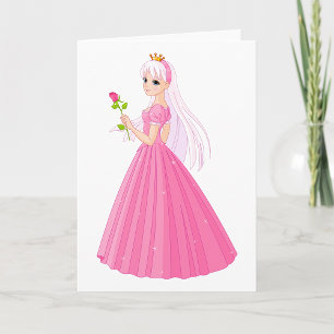 Princesse Avec Cartes De Voeux Roses