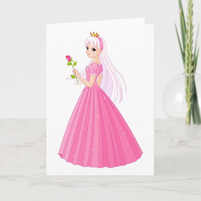 Princesse Avec Cartes De Voeux Roses (Créateur téléchargé)