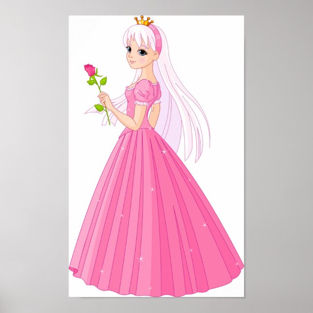 Princesse Avec Poster Rose (Devant)