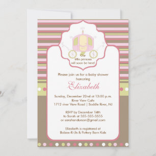 Princesse Baby shower Invitation Jolie transport