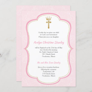 Princesse Baptism Invitation