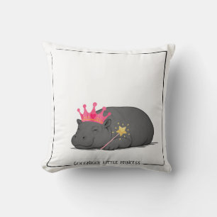 Princesse bébé hippopotame - Coussin en coton - Pe