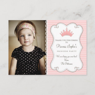 Princesse Birthday Photo Carte de remerciements