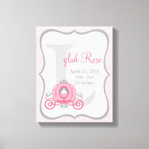 Princesse Carriage en toile rose et gris