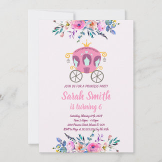 Princesse Carriage Invitation Anniversaire