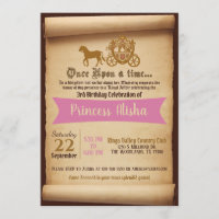 Princesse Carriage Invitation Anniversaire