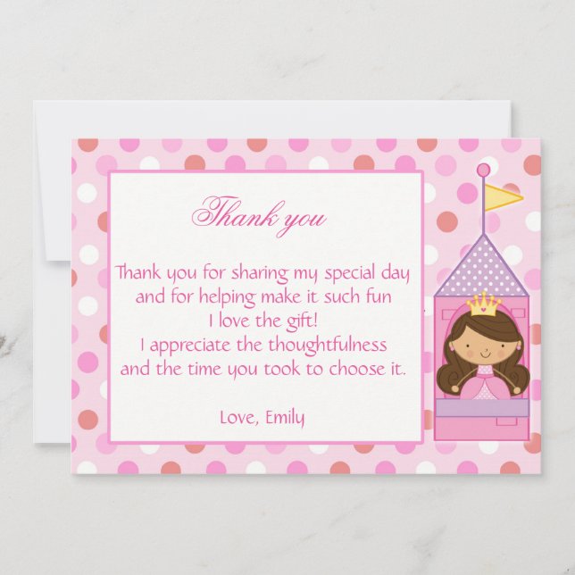Princesse Carte de remerciements Baby shower d'ann (Devant)