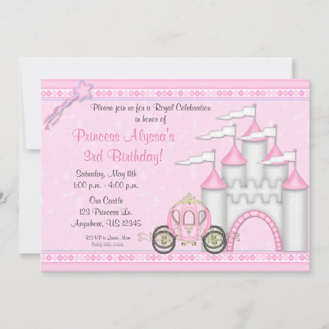 Princesse Castle Birthday Invitation (Devant)