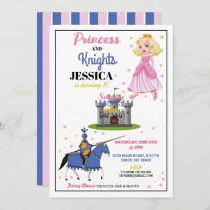 Princesse & Chevalier Partagé Fille Invitations d'