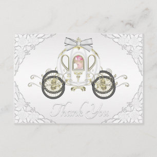 Princesse Coach de bébé et Merci de blanc de roses