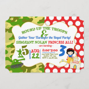 Princesse commune Invitation de soldat d'armée