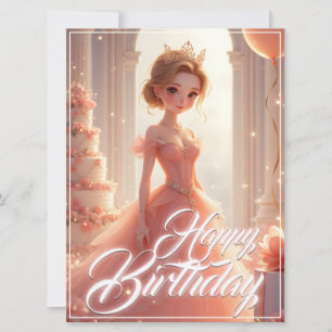 Princesse d'anniversaire dans une robe rose de rêv