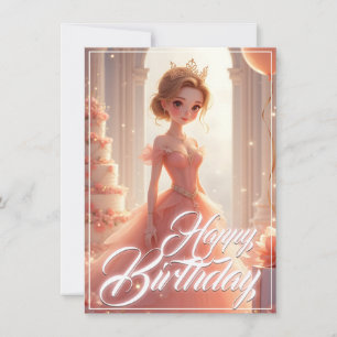 Princesse d'anniversaire dans une robe rose de rêv