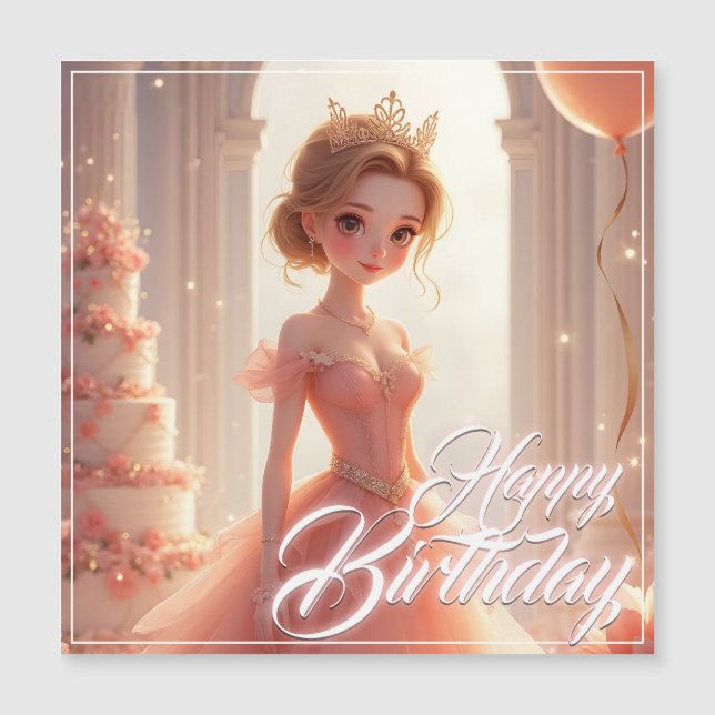 Princesse d'anniversaire dans une robe rose de rêv (Devant)