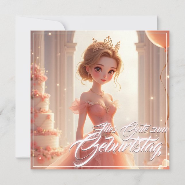 Princesse d'anniversaire en robe de rêve rose (Devant)
