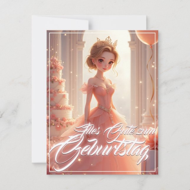 Princesse d'anniversaire en robe de rêve rose (Devant)