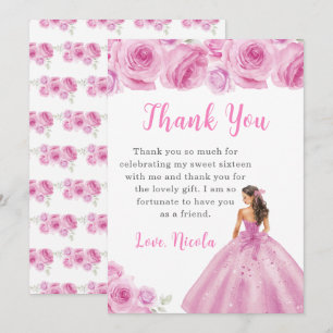 Princesse dans une robe rose Sweet sixteen Merci