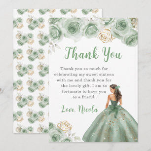 Princesse dans une robe verte Sweet sixteen Merci