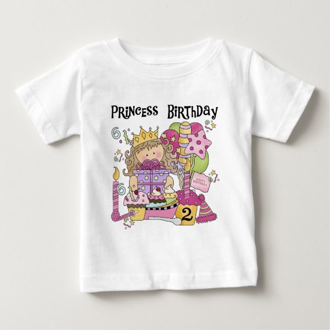 Princesse de fête 2e anniversaire Tshirts et cadea (Devant)